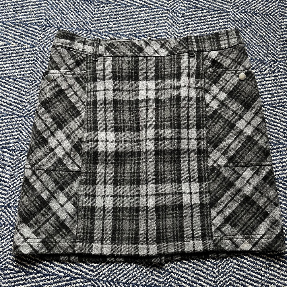 Plaid Wool Skirt
